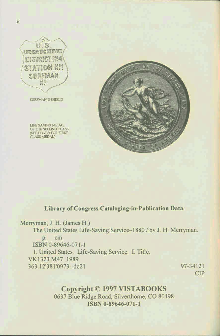 THE UNITED STATES LIFE-SAVING SERVICE--1880; predecessor to today's Coast Guard. vist0071b